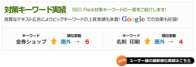 対策キーワード実績